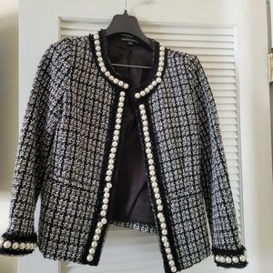 NWT sz8 Boston Proper Pearl Tweed Parisian Jacket